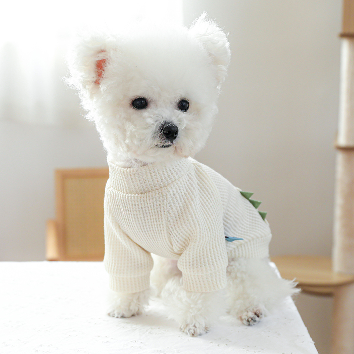 PUPPYOWN狗狗衣服春夏中小型犬兩腳衣口袋達達恐龍圓領衫