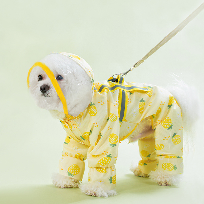 PUPPYOWN寵物雨衣熊貓造型外出金毛大型犬狗狗衣服寵物雨披防水